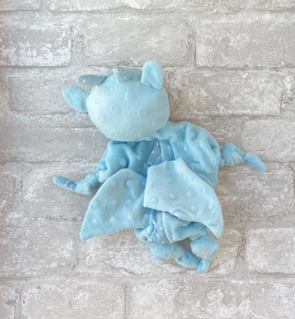 Puff the Lil' Dragon Blankie in blue with rattle