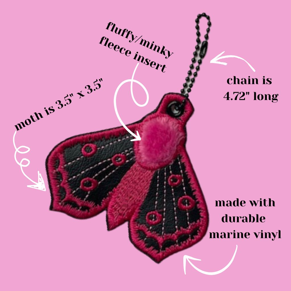 Fluffy Moth Bag Tag