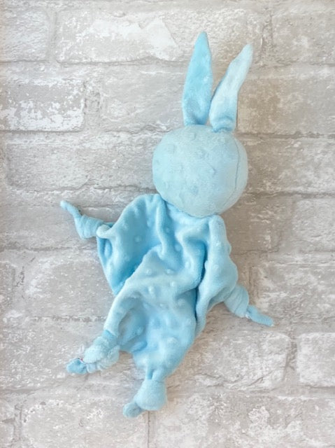 Honey Bunny Blankie in blue with no rattle