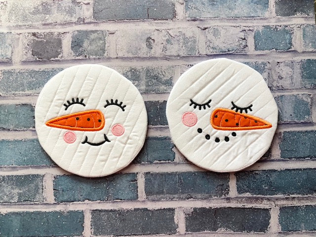 Snowman Mug Rug Coaster Set