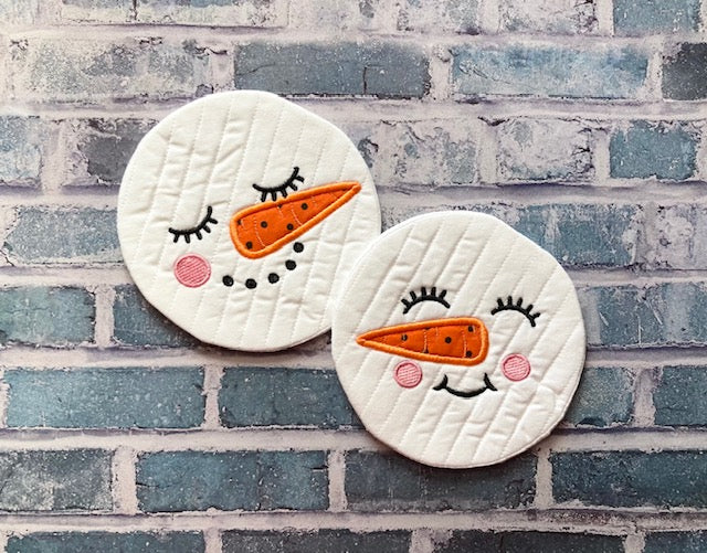 Snowman Mug Rug Coaster Set