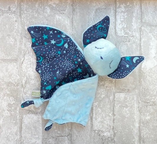 Nighty-Nite Bat Baby Blankie Rattle