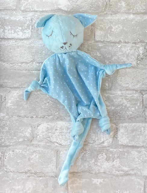 Here Kitty Kitty Baby Blankie in blue - no rattle