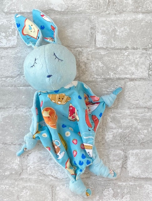 Honey Bunny Blankie in blue with no rattle