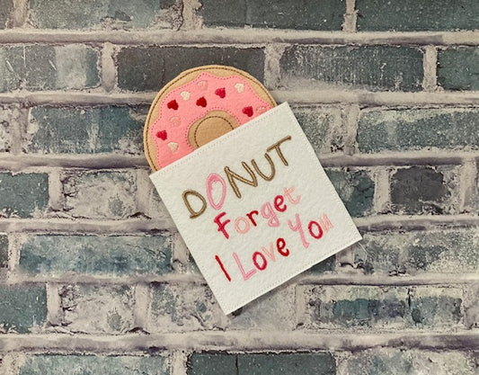 "Donut Forget About Me" Valentine Card with Finger Puppet