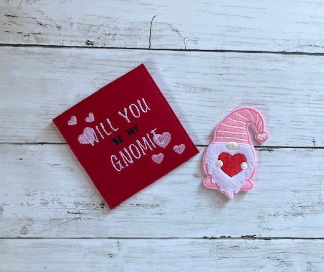 "Gnomie" Valentine Card with Finger Puppet