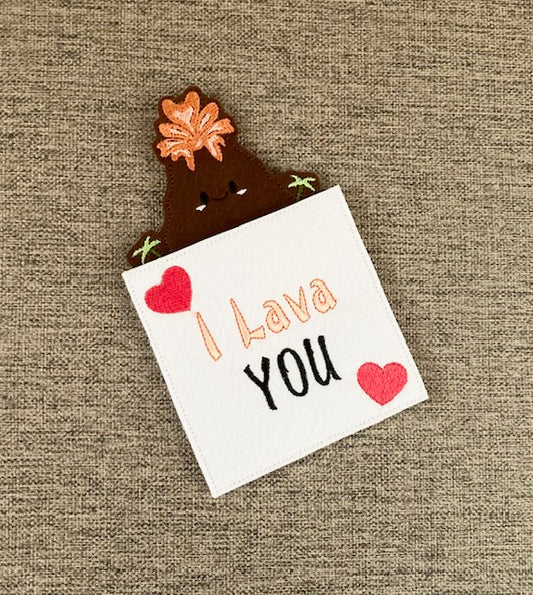 "Too Hot" Lava Valentine Card with Finger Puppet