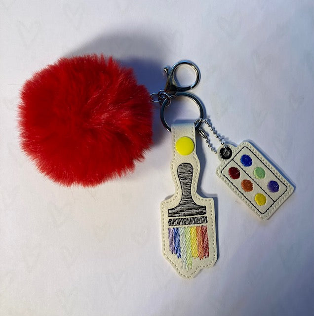 Paint Me a Paradise Bag Tag / Key Fob / Ring
