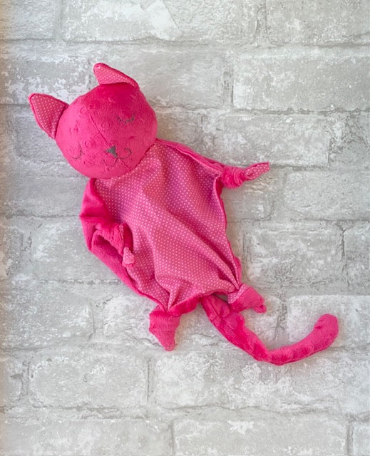 Here Kitty Kitty Blankie in pink -with rattle