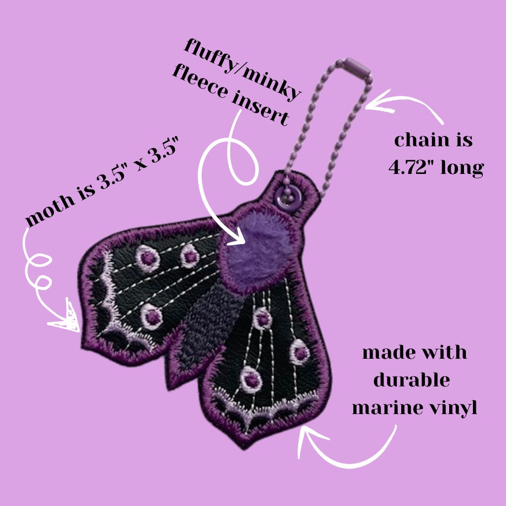 Fluffy Moth Bag Tag