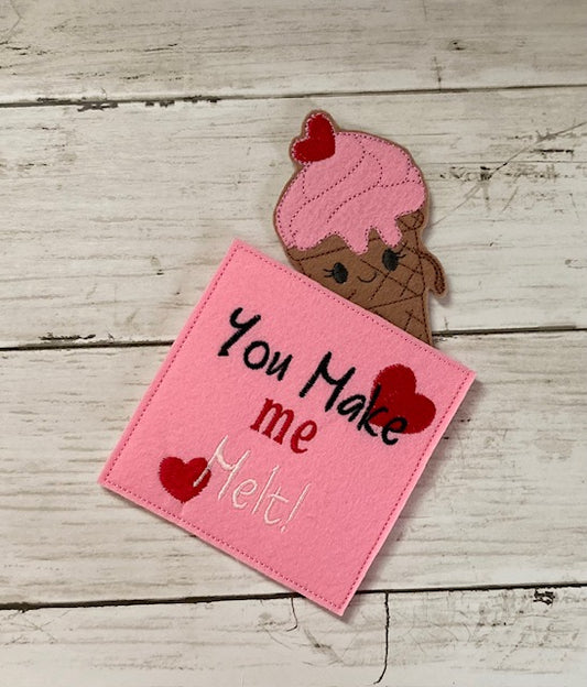 "Scoop" Valentine Card with Finger Puppet