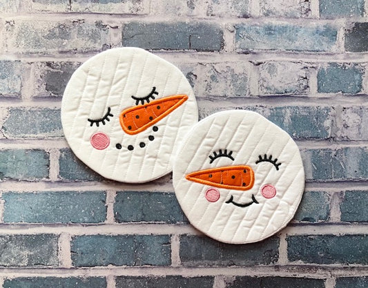 Snowman Mug Rug Coaster Set